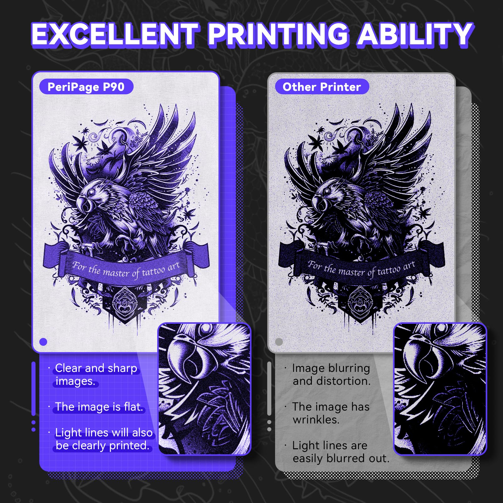 Wireless Tattoo Stencil Printer - Professional & Beginner Friendly, Bluetooth & USB Connectivity, 5pcs Free Stencil Paper Included