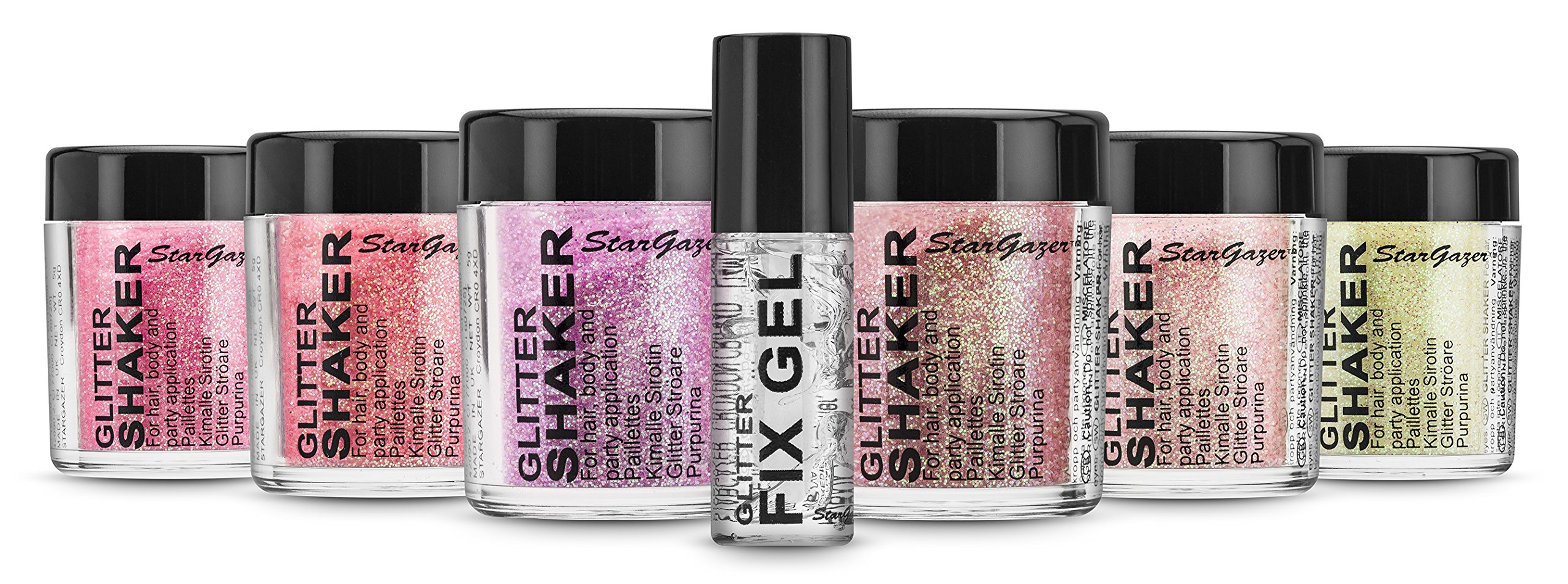 Stargazer 6 Loose Pastel Glitter Set and Fixing Gel Amazon Exclusive Kit