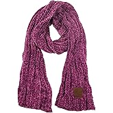 C.C Women's Ultra Soft Chenille Ribbed Thick Warm Knit Shawl Wrap Scarf