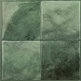 Smart Tiles Peel and stick backsplash, Zellige Moss Green, 9"x9"
