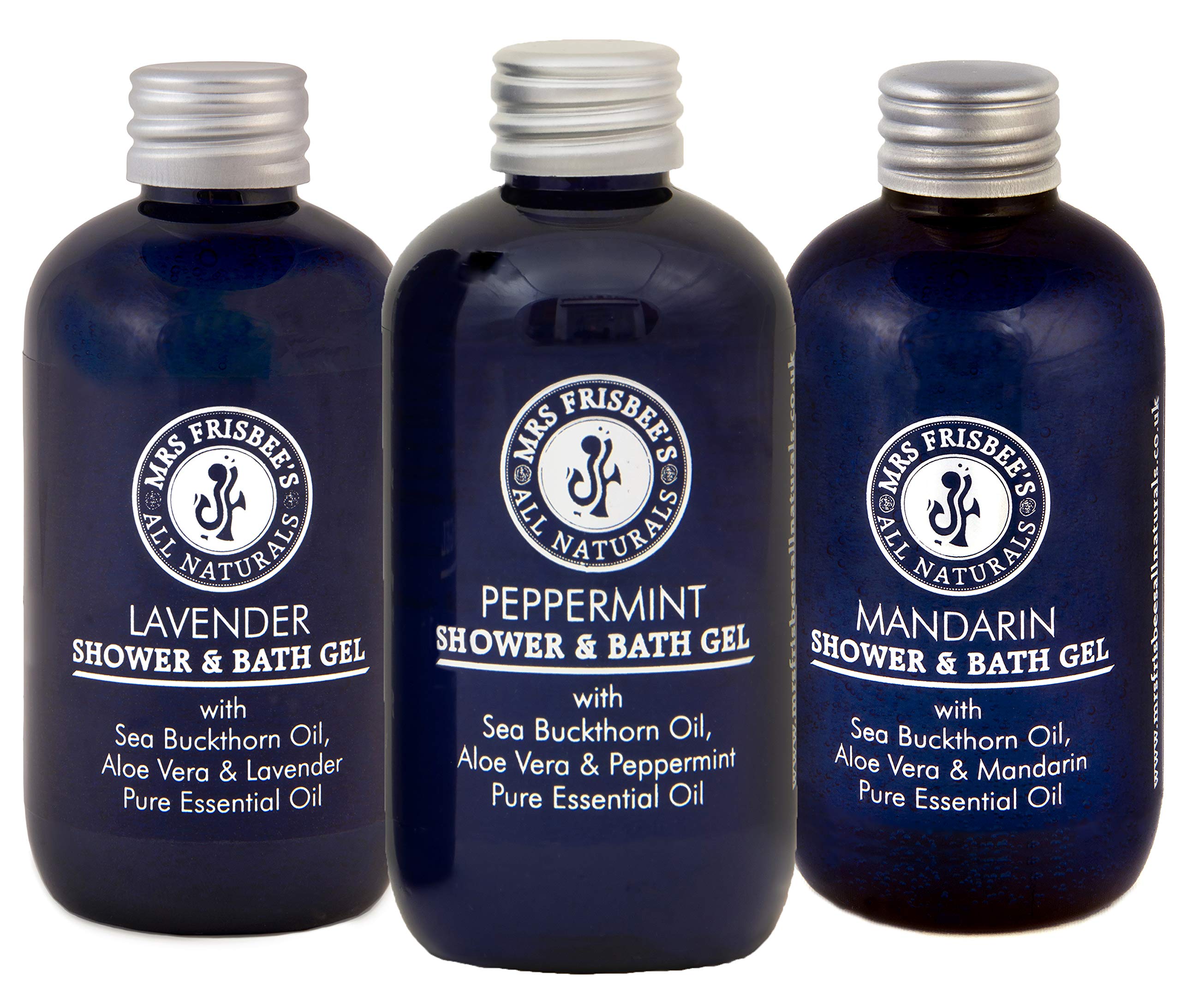 Aromatherapy Shower and Bath Selection/Made with Aloe Vera, Sea Buckthorn, Soap Bark Extract and Pure Essential Oils/Free from Sulphates/Vegan/Natural/Cruelty Free/Handmade