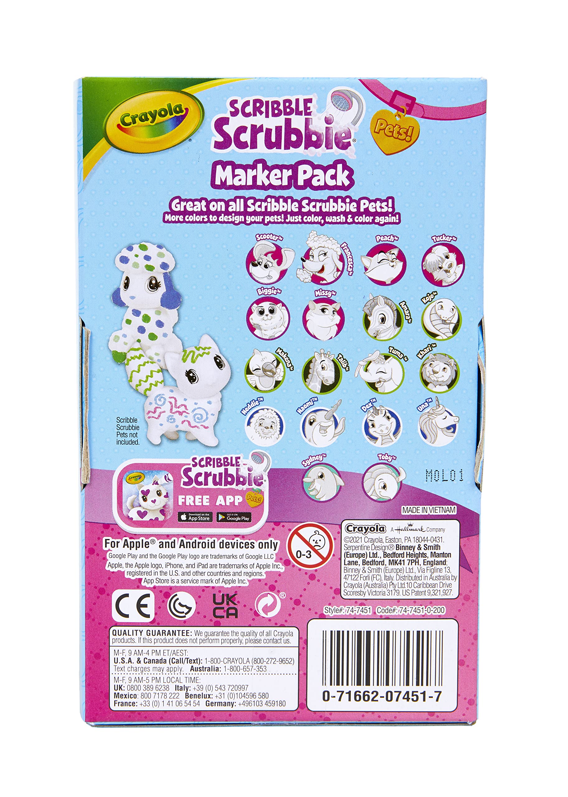 Crayola Scribble Scrubbie Pets Marker Set, 24 Washable Markers For Kids, Gifts For Girls & Boys [Amazon Exclusive]