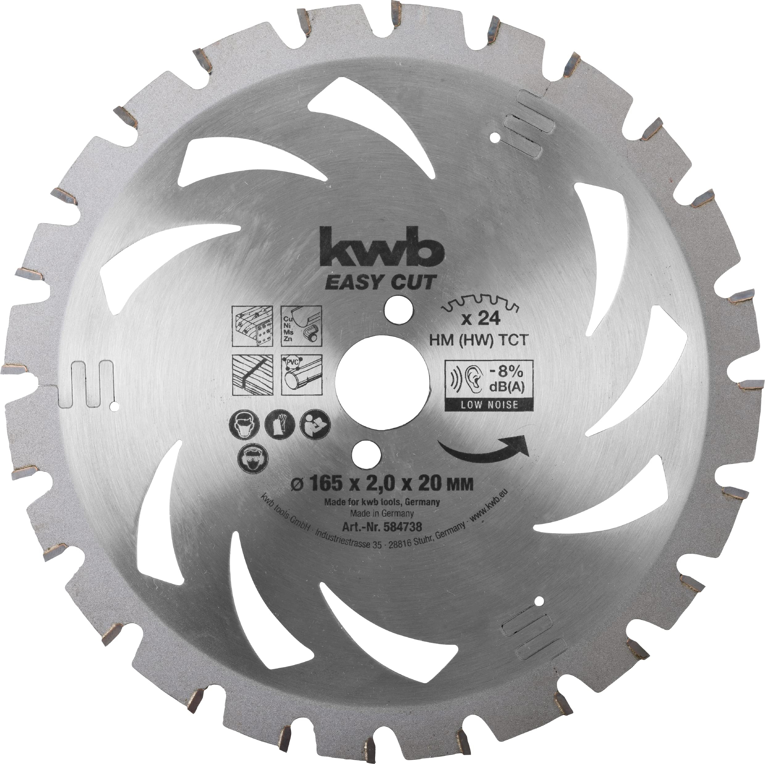 kwb Easy Cut circular saw blade 165 x 20 Battery top, silver, 584738