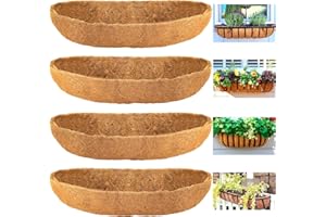 LCHUANG Coco Liners for Planters - 4 Pack 30 Inch Trough Coconut Liners for Planters, Window Box Coco Liners, 100% Natural Coconut Fiber Liners for Wall Hanging Basket, Window Box, Fence Baskets