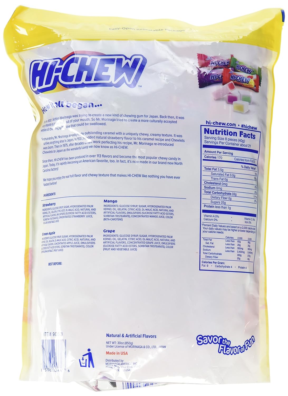 Extra-large Hi-Chew Fruit Chews, Variety Pack, (165+ pcs) - 1 bag: Grocery & Gourmet Food