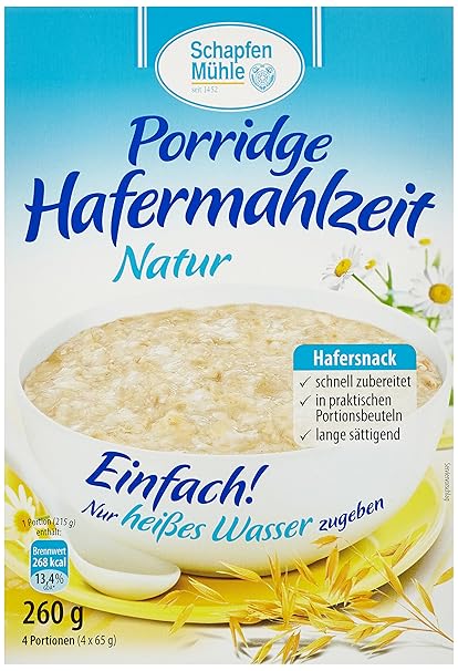 Schapfenmühle Porridge natur, 10er Pack (10 x 260 g)