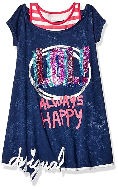 Desigual Mädchen Kleid Girl Knit Dress Short Sleeve (Vest_Jackson)