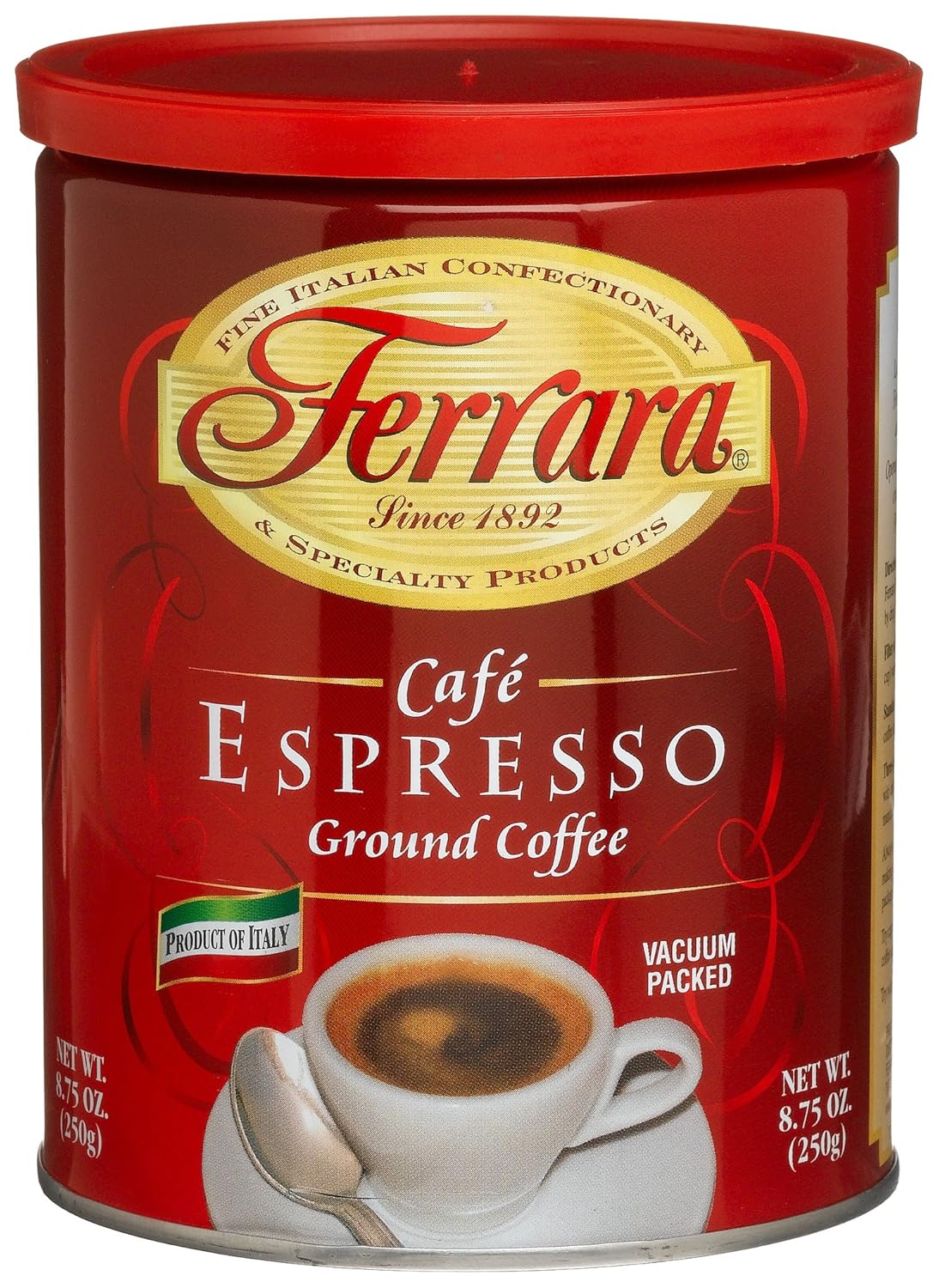 Ferrara Cafe Espresso Ground Coffee, 8.75Ounce Cans (Pack