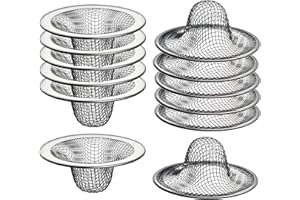 HILLTOP PRODUCTS 12 Pack - 2.125" Top / 1" Basket- Mesh Sink Drain Strainer Hair Catcher for Bathroom Sink, Utility, Slop, Laundry, RV and Lavatory