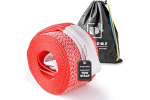 Dawnerz Recovery Tow Strap Heavy Duty 20 ft 85000 lbs - Towing Rope 6 m 42 Tons for Truck and Bus