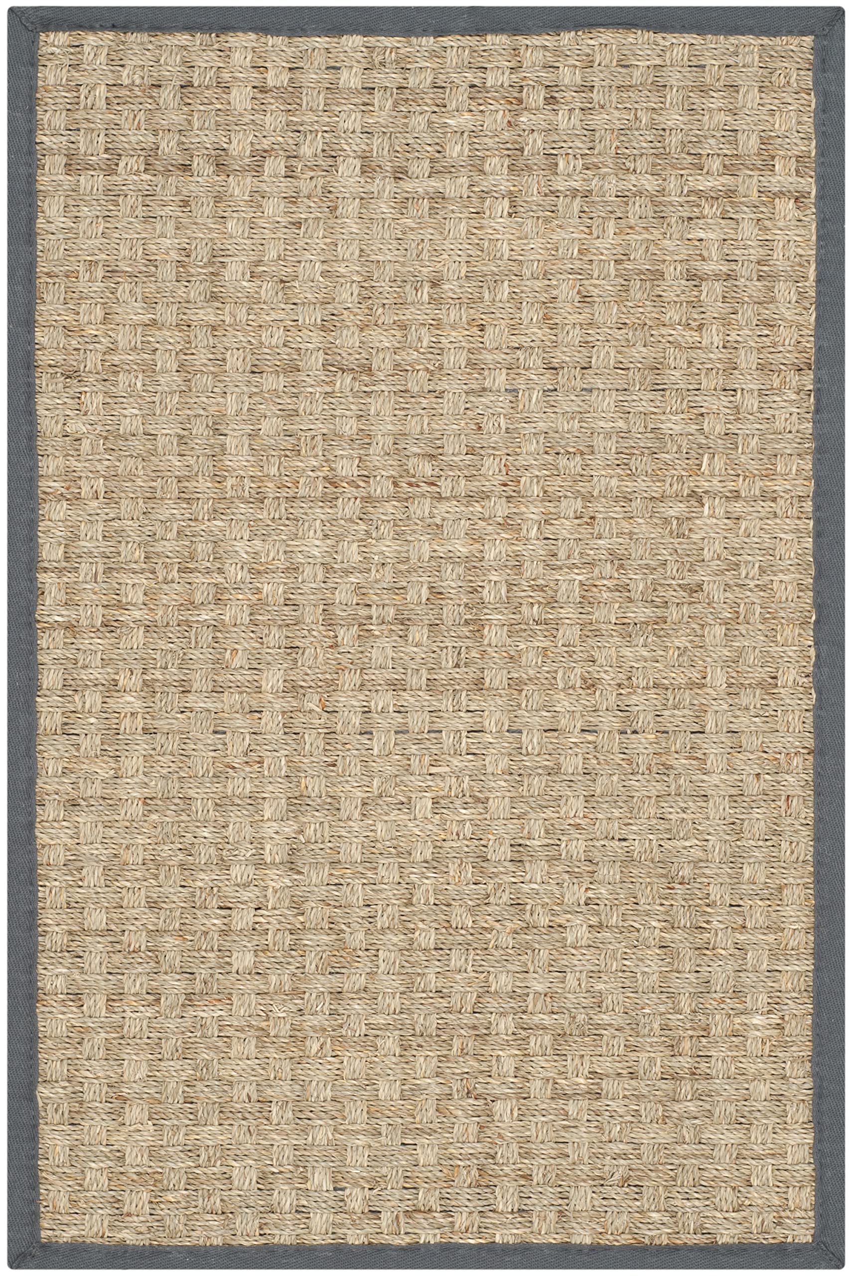 Safavieh Natural Fiber Rug for Living Room, Dining Room, Bedroom - Natural Fiber Collection, Short Pile, in Natural and Black, 61 X 91 cm — image 1
