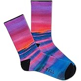 K. Bell Men's Sunset Waves Crew Socks 1 Pair, White, Men's 10-13