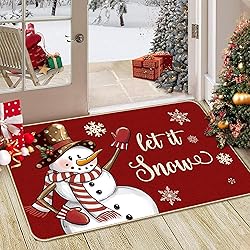 TREWAVE Christmas Doormat Snowman Let it Snow