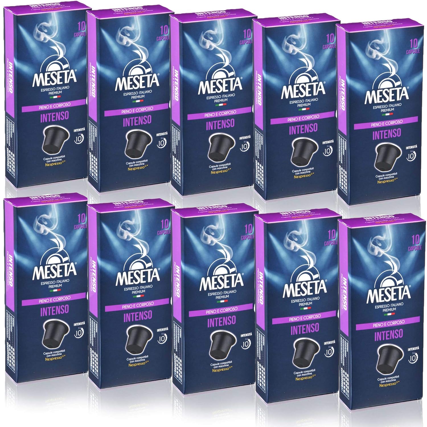 100 Nespresso Compatible Meseta Intenso Coffee Capsules . 100 Capsules of Gourmet Coffee Espresso Compatible with Nespresso Machine.