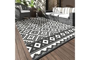 COCOER Outdoor Rug Waterproof 5x8ft Outdoor Carpet Patio Rug Indoor Outdoor Area Rug for RV Camping Picnic Reversible Lightweight Plastic Straw Outside Rug for Patio Decor Decoration Boho Rug