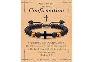 EFVISD Cross Bracelet Gifts for Boys Girls, Easter Basket Stuffers Baptism Communion Confirmation Birthday Christmas Valentines Graduation Gifts for Son Grandson Nephew Brother Daughter Granddaughter Niece