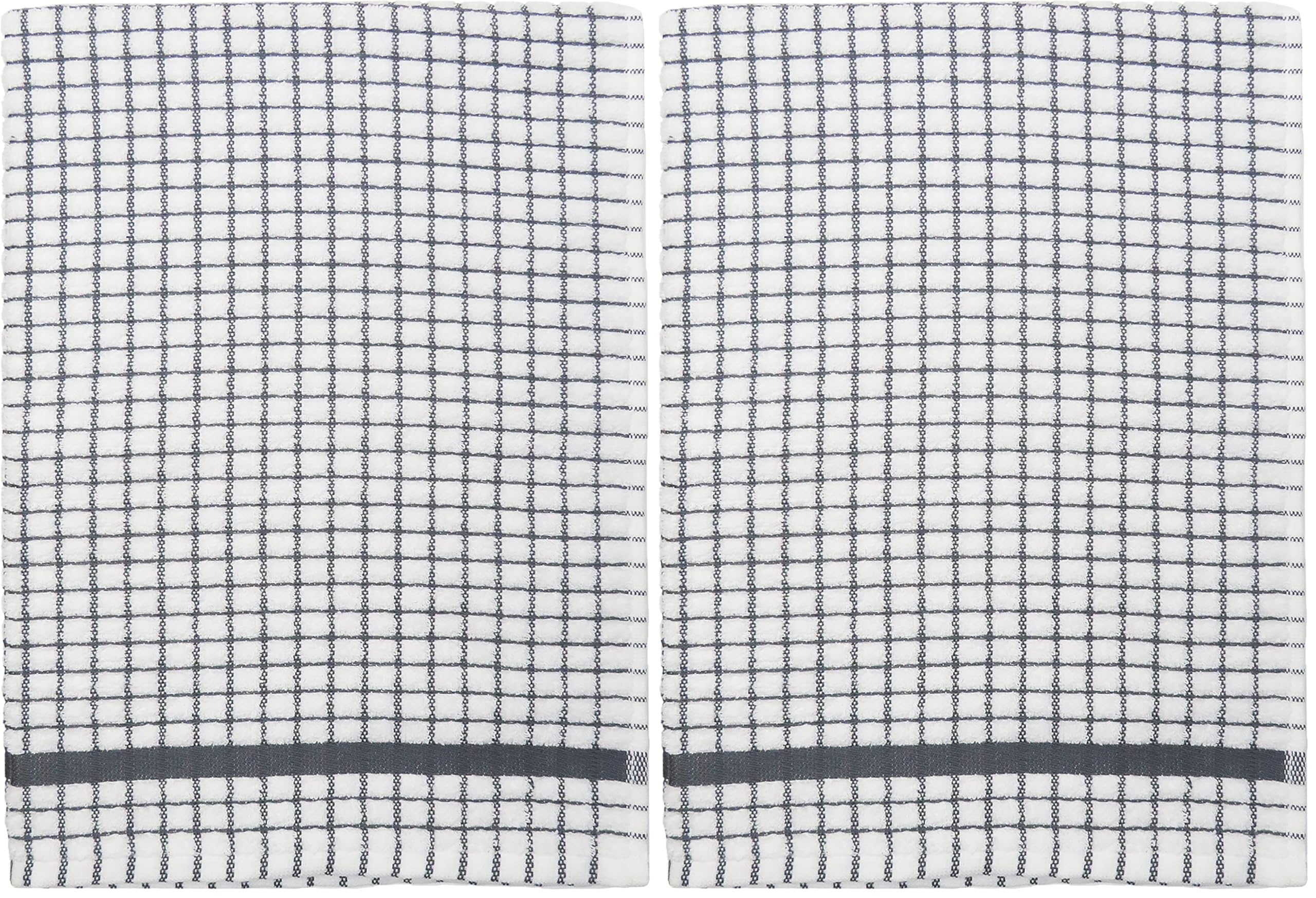 Samuel Lamont & Sons Poli-dri Tea Grey Towel, Size 50cm x 70cm, 100% Cotton Terry Towelling, Ultra-absorbent & Super Soft Kitchen Towel, Machine Washable, Grey, One Size (Pack of 2)