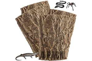 RHBLME 4 Pack Cork Bark, 11.8" L x 7.8" W Cork Bark for Reptiles, Cork Bark for Terrarium, Reptile Tank Background Terrarium Backdrop Wall Decor Natural Reptile Climbing Mat