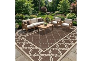 MilleLoom 9x12 Waterproof Outdoor Rug for Patio Reversible Plastic Straw RV Mat with Stakes & Carry Bag, Portable UV-Resistan