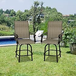 2 PC Outdoor Swivel Bar Sets, All Weather Bar