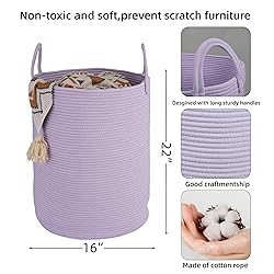 XUANGUO Cotton Rope Laundry Basket Hamper for