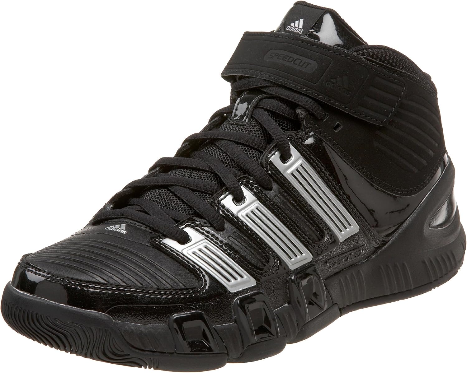 adidas Men's SpeedCut Basketball Shoe, Black/Silver/Black