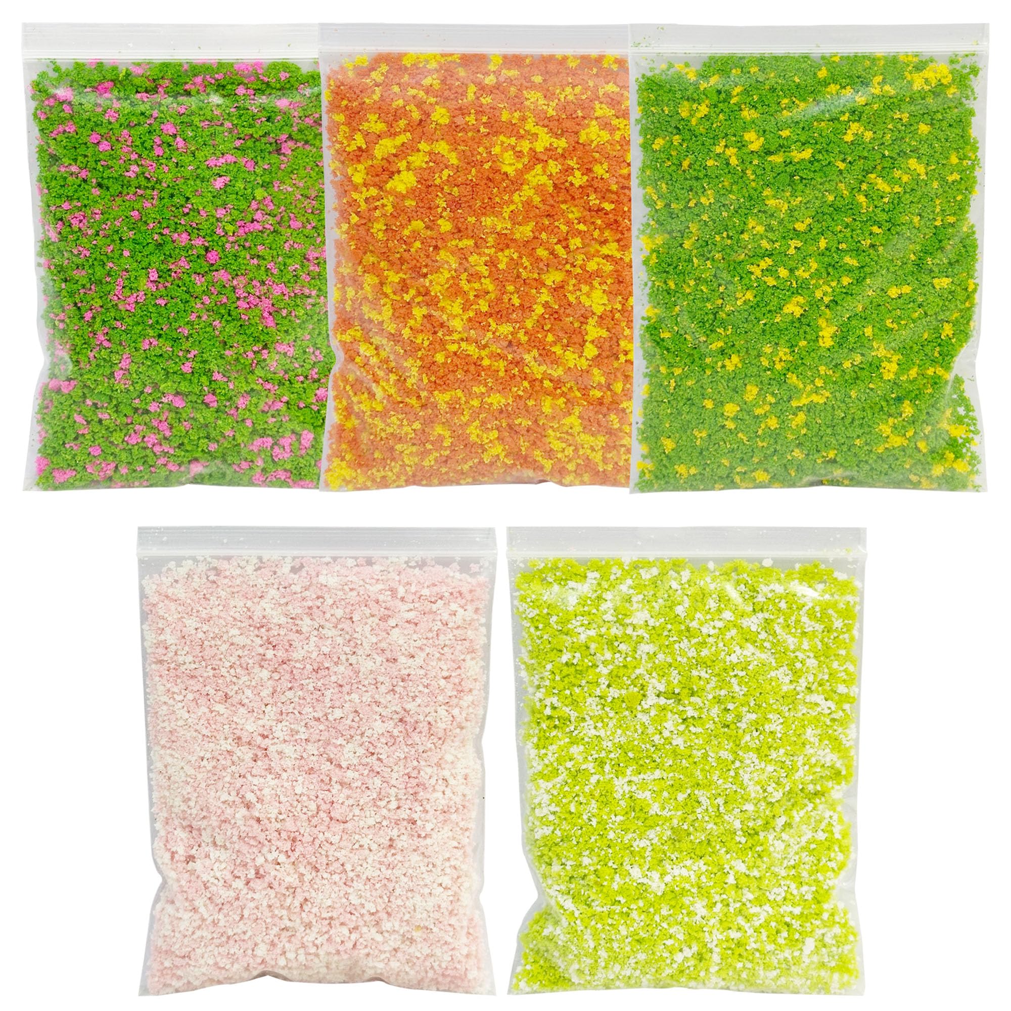 Cayway Tree Powder Model, Mixed Color Simulation Tree Powder, Simulation Flower Modelling Powder, DIY Model Trees Basing Material Kit for Building Model Railway Fairy Garden Diorama Scenery