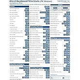 Microsoft Word (PC/Windows) Keyboard Shortcuts Quick Reference Training Tutorial Guide Cheat Sheet- Laminated