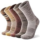 ANTSANG Merino Wool Hiking Socks for Men & Women 5 Pairs Thermal Warm Winter Thick Cushion Moisture Wicking Crew Boot Socks