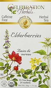 CELEBRATION HERBALS Elderberries Tea Organic 24 Bag, 0.02 Pound