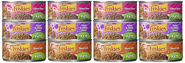 FRISKIES WET CAT FOOD, FRISKIES PATE, 3-FLAVOR VARIETY PACK, 5.5-OUNCE CAN, PACK OF 12