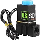 -NEW- Solenoid Valve 1/4" Normally Closed (N.C.) 12VDC Nylon (NEW Improved Crack-resistant Polymer) Blue Cap by U.S. Solid