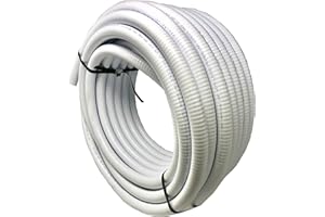 Sealproof 2" Dia Flexible PVC Pipe, Pool and Spa Hose, Schedule 40 Tubing, Made In USA, 2-Inch, 25 FT, White