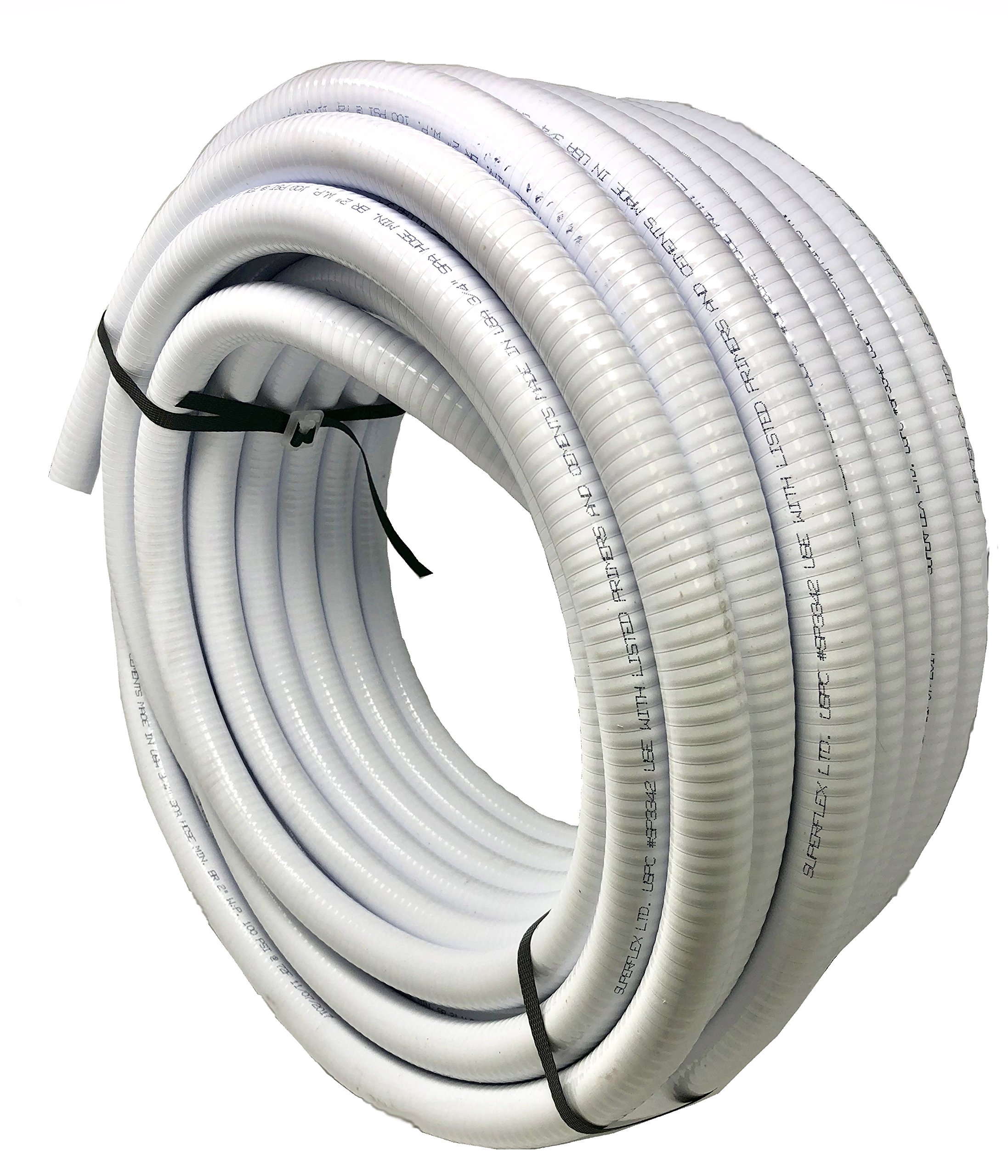 Photo 1 of (damaged box) (fair) Sealproof 1.5" Dia Flexible PVC Pipe, Swimming Pool and Spa Hose, Pool Plumbing Schedule 40 Tubing, Made In USA, 1-1/2-Inch, 50 FT, White