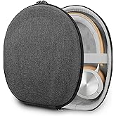 Geekria Shield Headphones Case for On-Ear Headphones, Replacement Hard Shell Travel Carrying Bag with Cable Storage, Compatible with JBL T600BT, Skullcandy Hesh3, B&O Beoplay HX (Dark Grey)