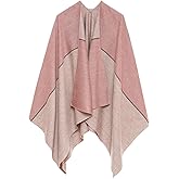 Women's Shawl Wrap Poncho Ruana Cape Cardigan Sweater Open Front for Travel Flight Cruises