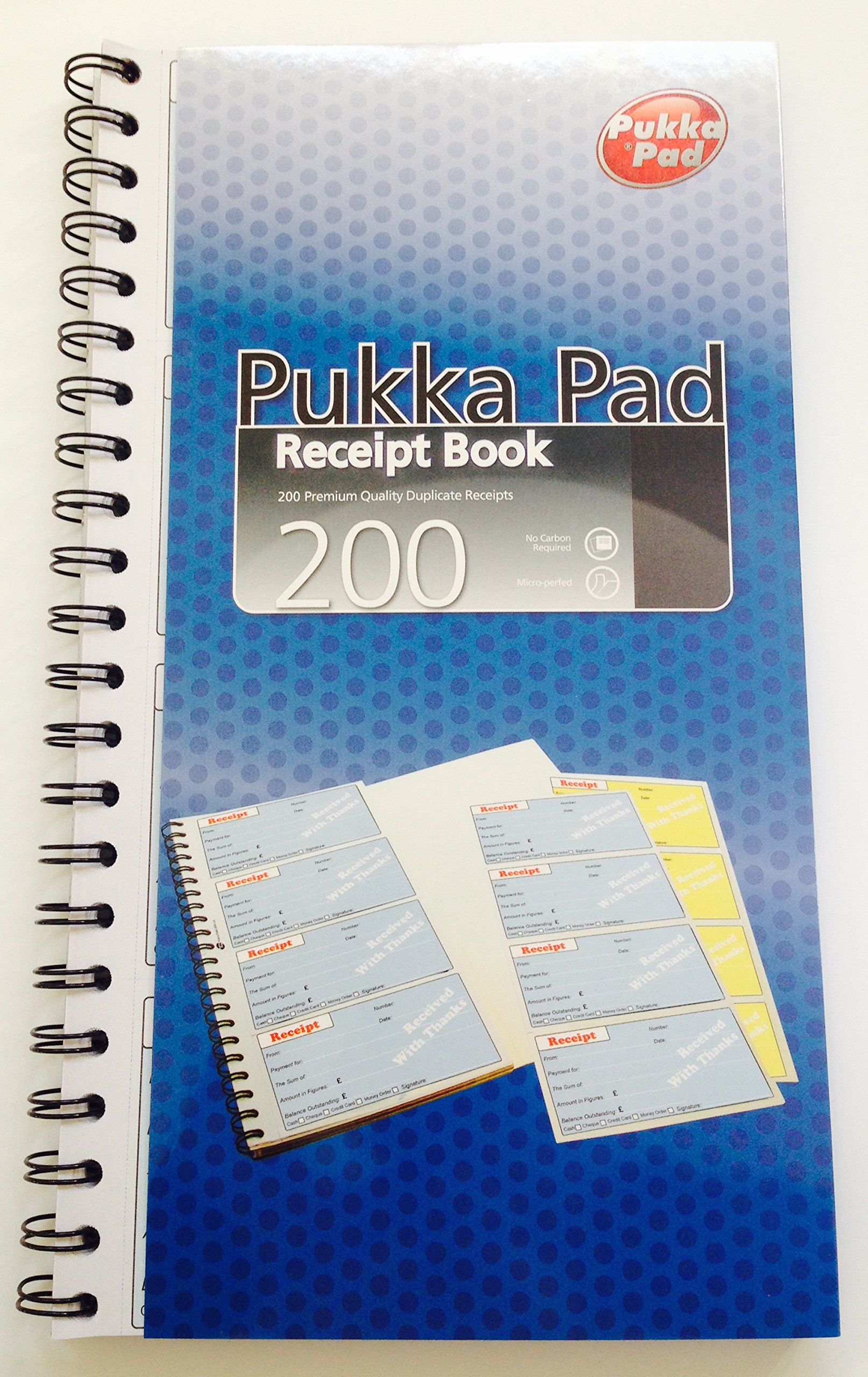 1x PUKKA PAD WIROBOUND DUPLICATE RECEIPT BOOK. NCR. 200 DUPLICATE SETS. REC11/2/200
