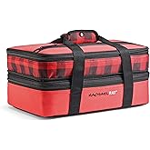 Rachael Ray Expandable Insulated Casserole Carrier for Hot or Cold Food, Thermal Lasagna Lugger Tote for Potluck, Parties, Picnic, and Cookouts, Fits 9" x 13" Baking Dish