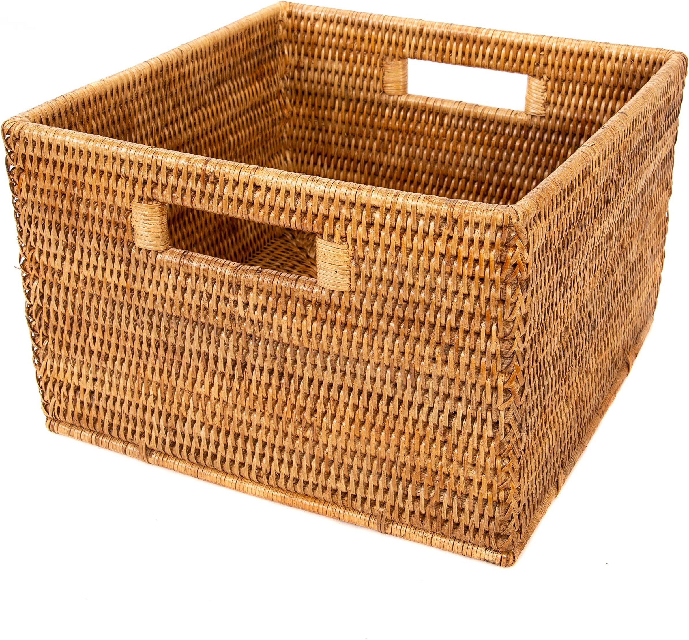 Artifacts Rattan Basket, One Size, Honey Brown