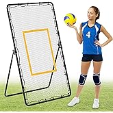 Volleyball Rebounder Training Net 7x4 ft, 5-Angle Adjustable Training Equipment Bounce Back Net Practice for Setting Spiking Bumping, Easy Set Up & Steady for Multi Sports