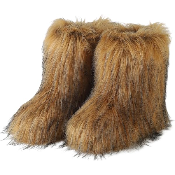 Amazon.com | YESBOR Women's Curly Faux Fur Snow Boots Fluffy Fuzzy