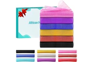 Ufacai 6 Pieces African Net Sponge, African Exfoliating Net,African Net Sponge Authentic,exfoliating Body Scrubber,African Bath Sponge