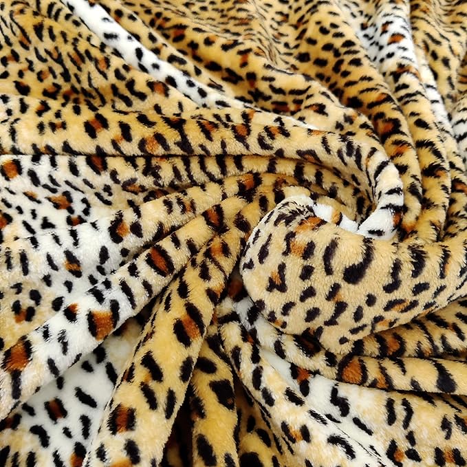 FS747 Supersoft Leopard Animal Print Polyester Fleece Fabric Dress
