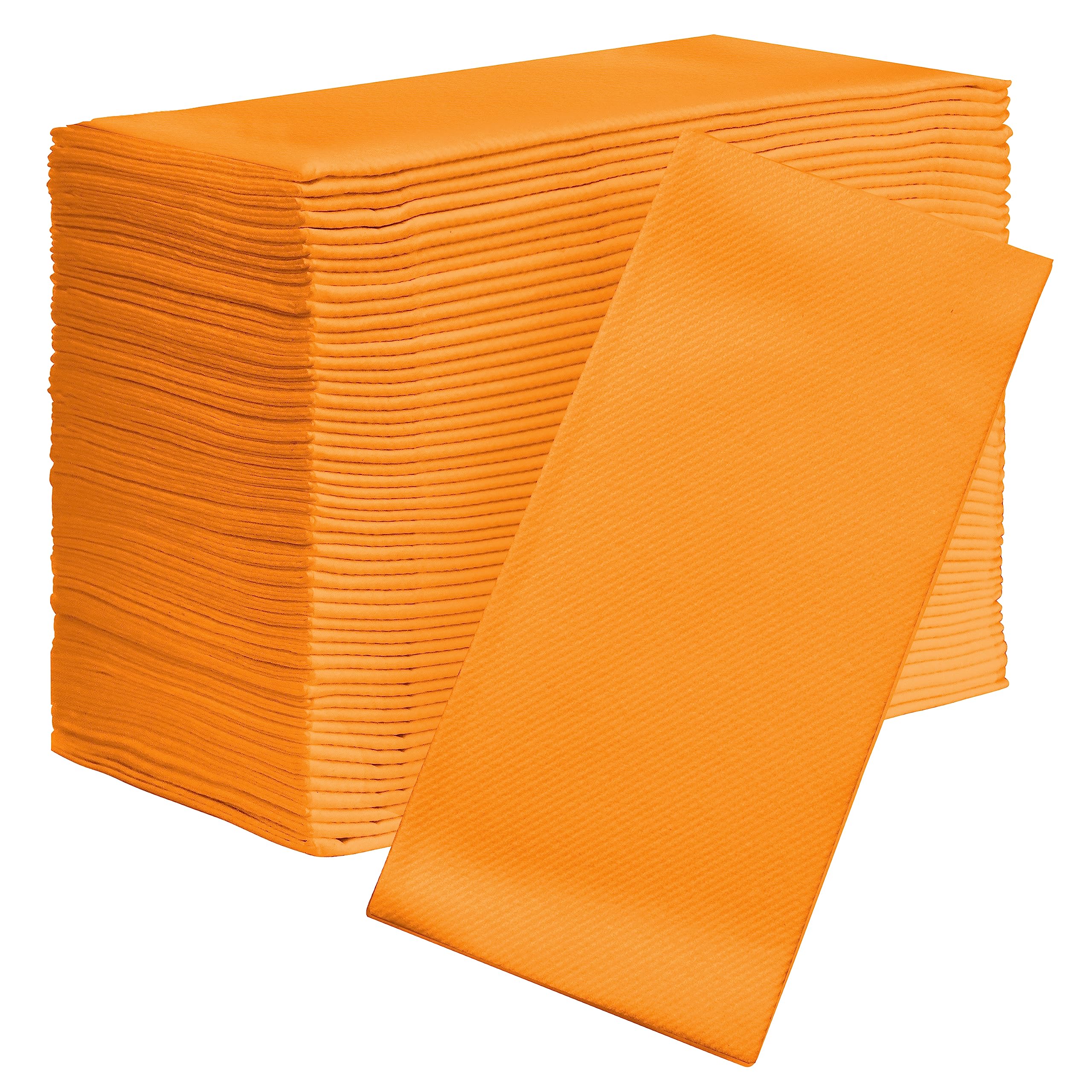 AMERICAN HOMESTEAD Paper Napkins - Orange Disposable Linen-Like Dinner Napkins - Restaurant-Quality Table Serviettes for Weddings, Parties, and Events - 15.75" x 15.75" - 50 Count