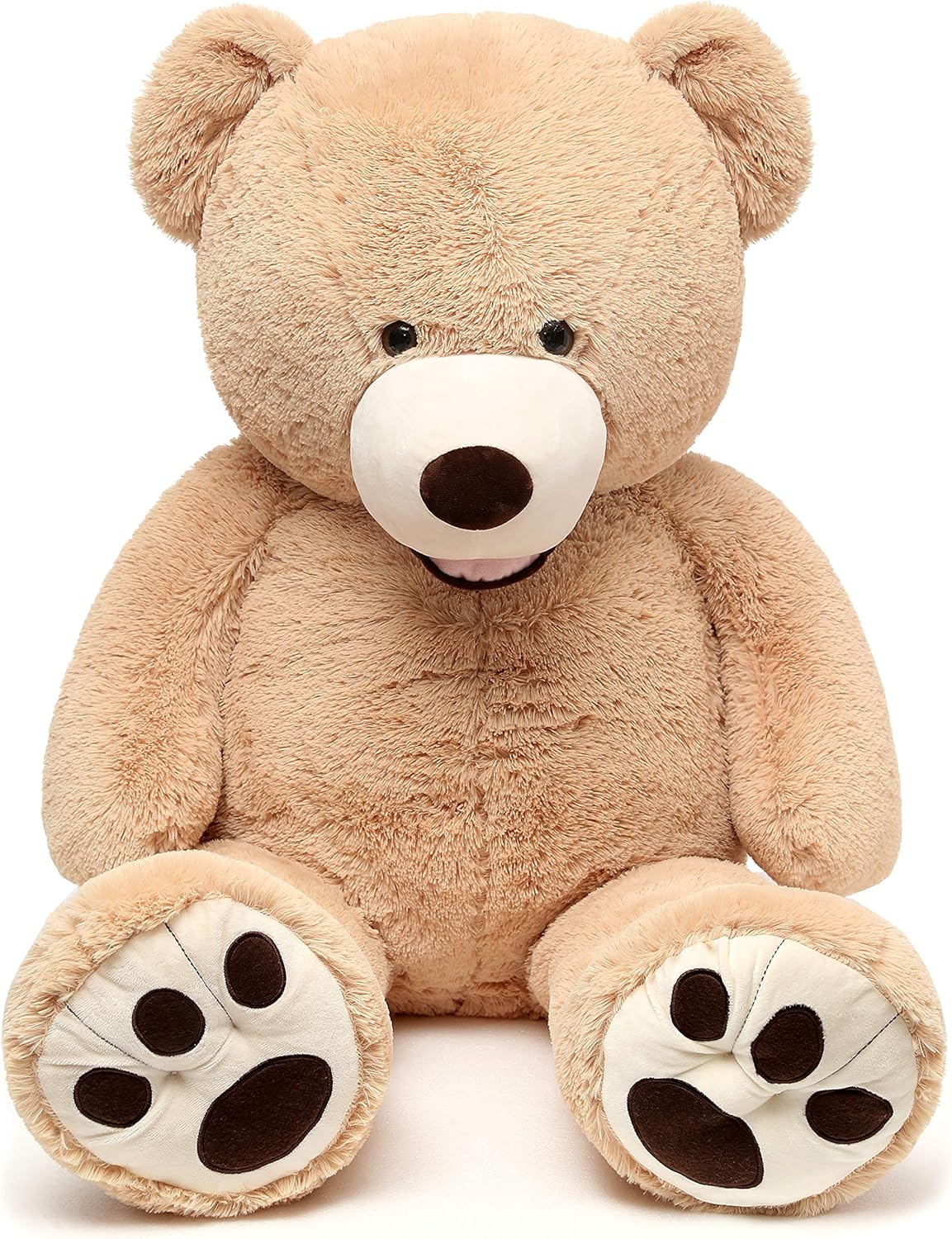DOLDOA Big Teddy Bear Stuffed Animals with Footprints Plush Toy for Girlfriend 51 inch (Brown): Toys & Games