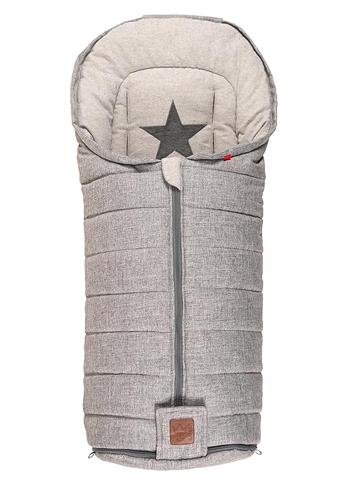 Kaiser Thermofußsack Shinny 65849223, hellgrau melange, Stern Applikation