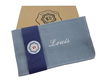 little foot company® Spucktuch mit Namensstickerei, dunkelgrau