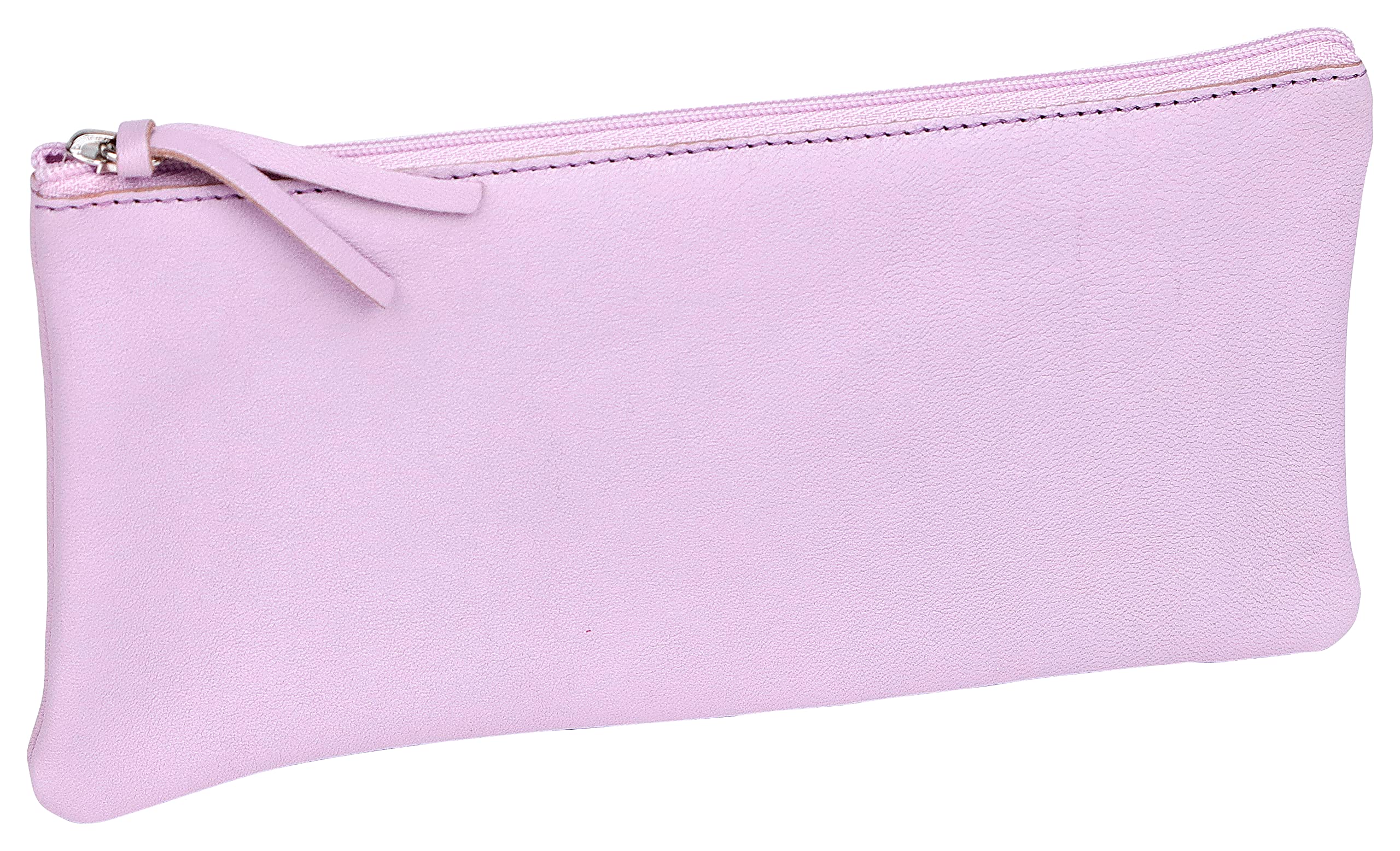 Clairefontaine 410146C - One Genuine Lambskin Flat School Pencil Case Lilac - Dimensions: 22x11 cm - School Supplies - Coloured Pencil Case - Pen Case