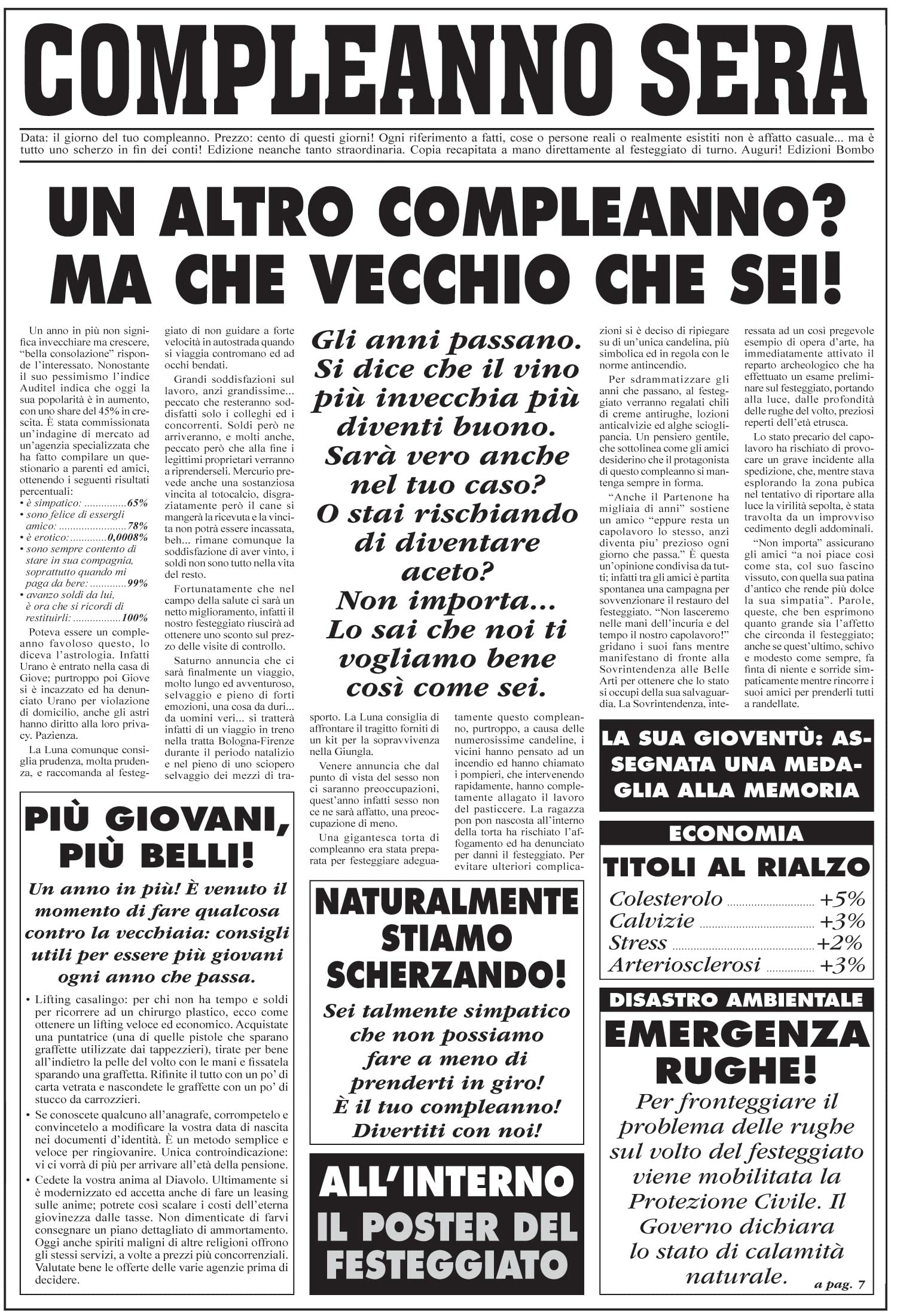 Bombo Happy Birthday Gift Friend Newspaper Greeting Card