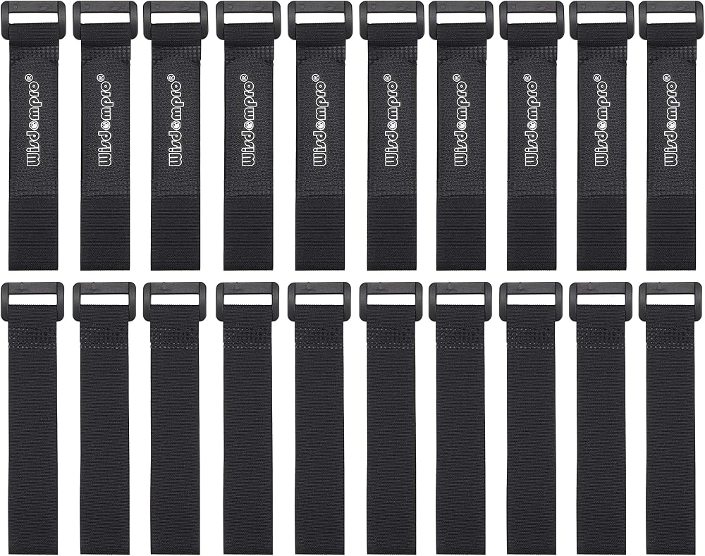 Wisdompro Hook and Loop Cable Straps 20 Pack 0.8 x 8 Inches